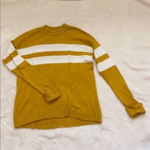 American Eagle yellow striped sweater